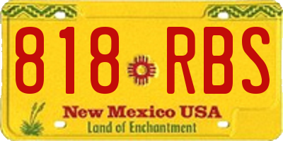 NM license plate 818RBS