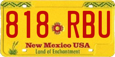 NM license plate 818RBU