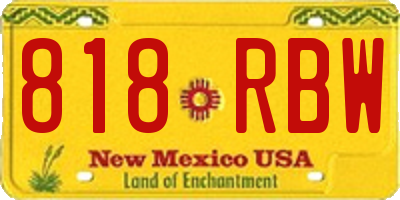NM license plate 818RBW