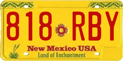 NM license plate 818RBY