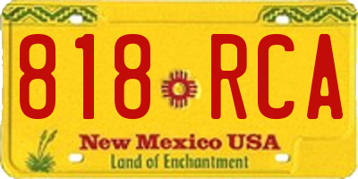 NM license plate 818RCA