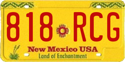 NM license plate 818RCG