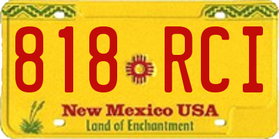 NM license plate 818RCI