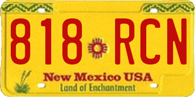 NM license plate 818RCN