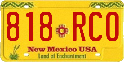NM license plate 818RCO