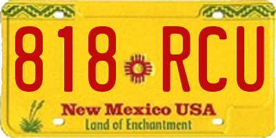 NM license plate 818RCU
