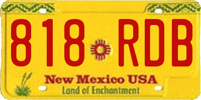 NM license plate 818RDB