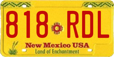 NM license plate 818RDL