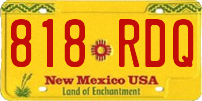 NM license plate 818RDQ