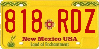 NM license plate 818RDZ