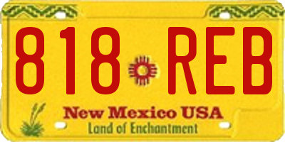 NM license plate 818REB