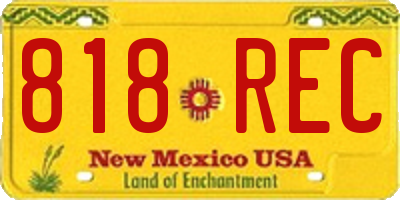 NM license plate 818REC