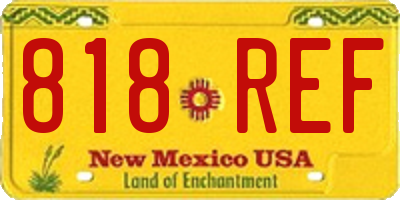 NM license plate 818REF