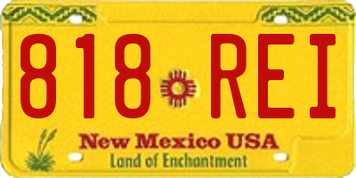 NM license plate 818REI