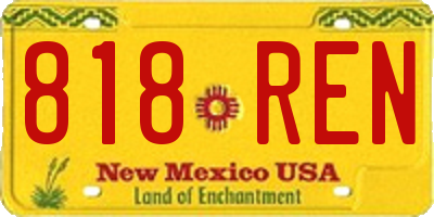 NM license plate 818REN