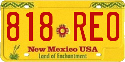 NM license plate 818REO