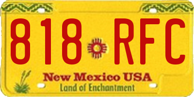 NM license plate 818RFC