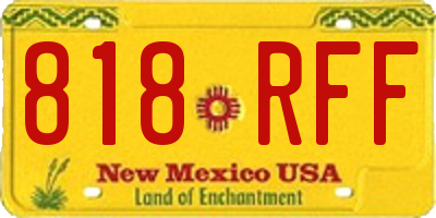 NM license plate 818RFF