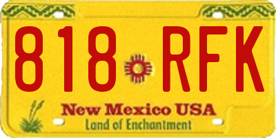 NM license plate 818RFK