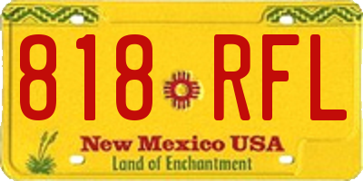 NM license plate 818RFL