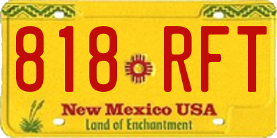 NM license plate 818RFT