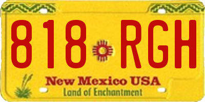 NM license plate 818RGH