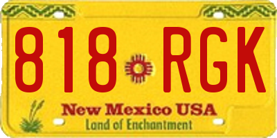 NM license plate 818RGK