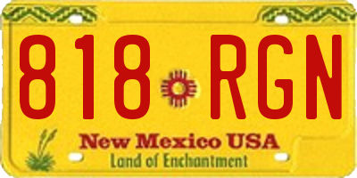 NM license plate 818RGN