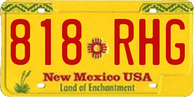 NM license plate 818RHG