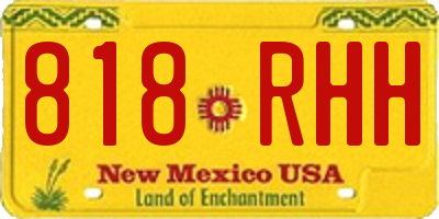 NM license plate 818RHH
