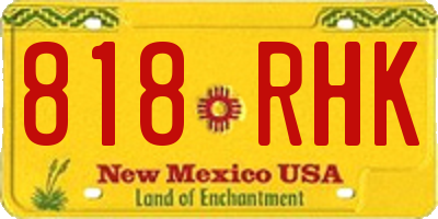NM license plate 818RHK