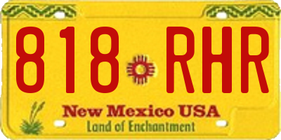 NM license plate 818RHR