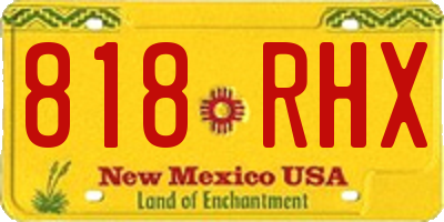 NM license plate 818RHX