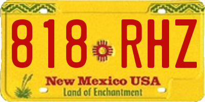 NM license plate 818RHZ
