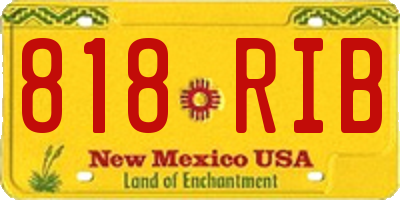 NM license plate 818RIB