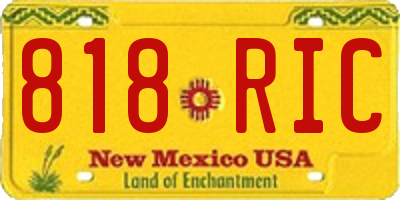 NM license plate 818RIC