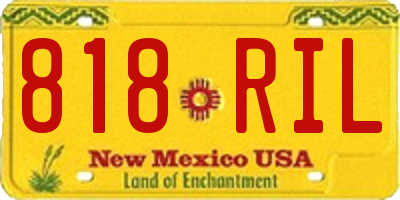 NM license plate 818RIL