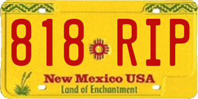 NM license plate 818RIP