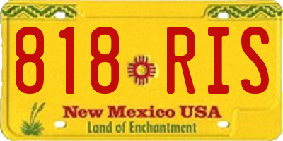 NM license plate 818RIS