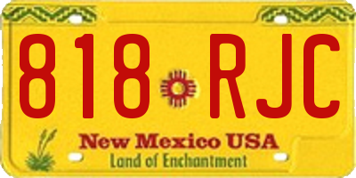 NM license plate 818RJC