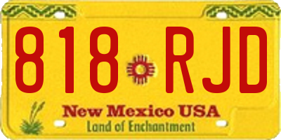 NM license plate 818RJD