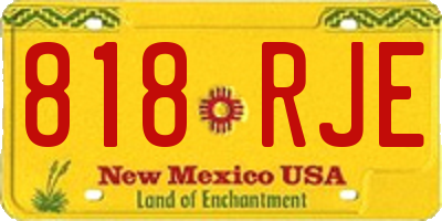 NM license plate 818RJE