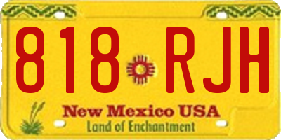 NM license plate 818RJH