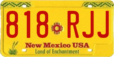 NM license plate 818RJJ