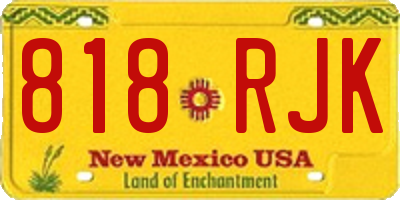 NM license plate 818RJK