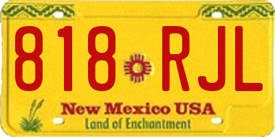 NM license plate 818RJL