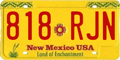 NM license plate 818RJN