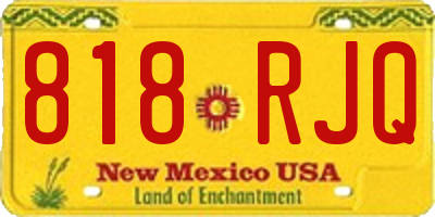 NM license plate 818RJQ