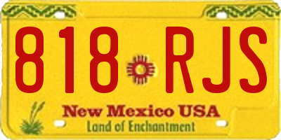 NM license plate 818RJS