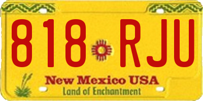 NM license plate 818RJU